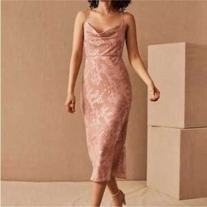 Hutch Elegant Pink Midi Dress